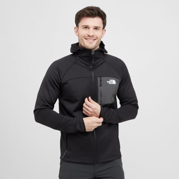 The North Face Men's Hathersage Full Zip Hooded Fleece, Black