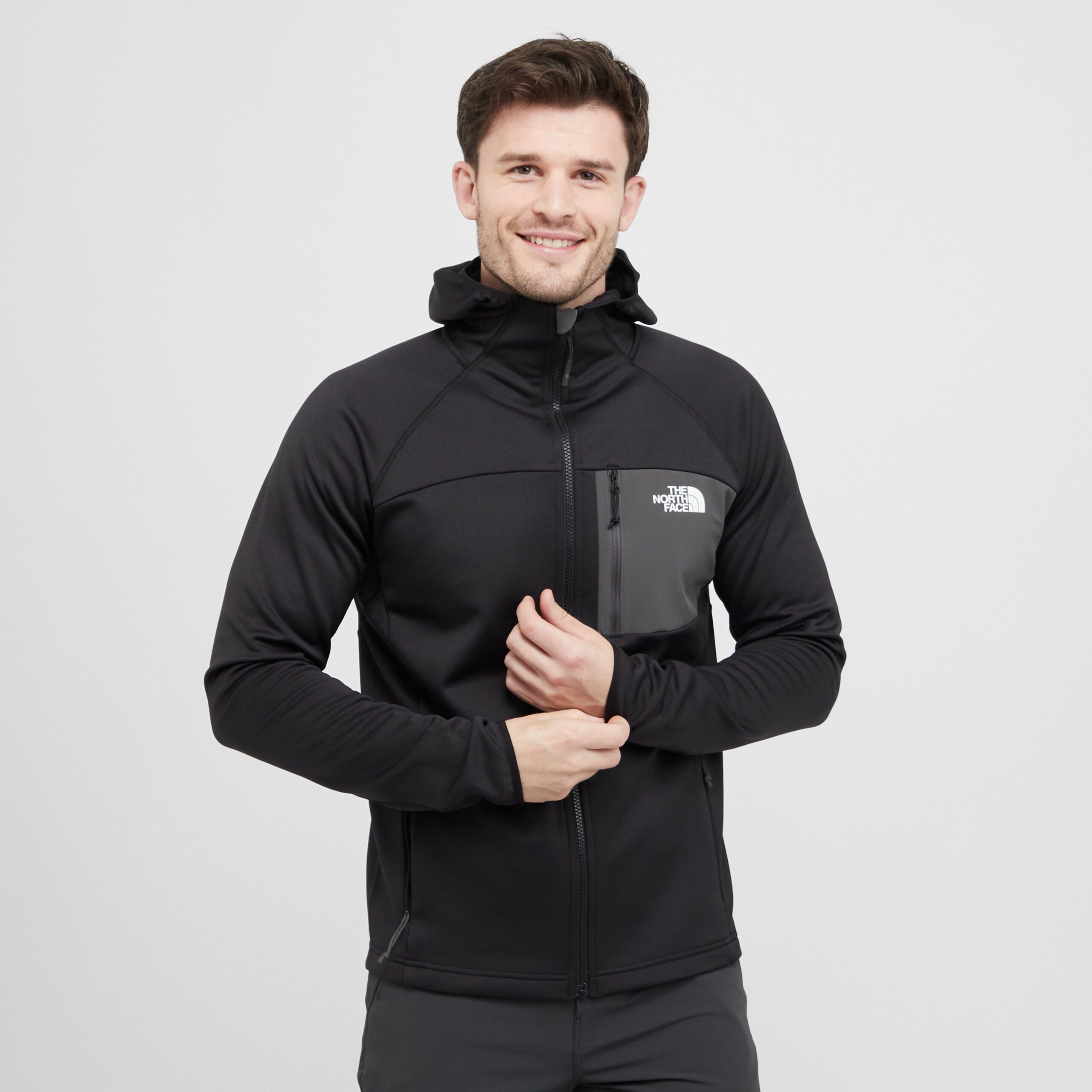 The North Face Men's Hathersage Full Zip Hooded Fleece, Black