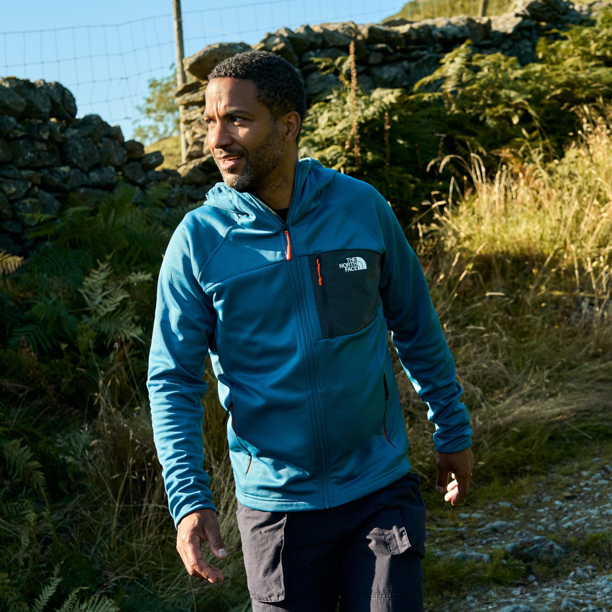 The North Face Men's Hathersage Full Zip Hooded Fleece, Blue