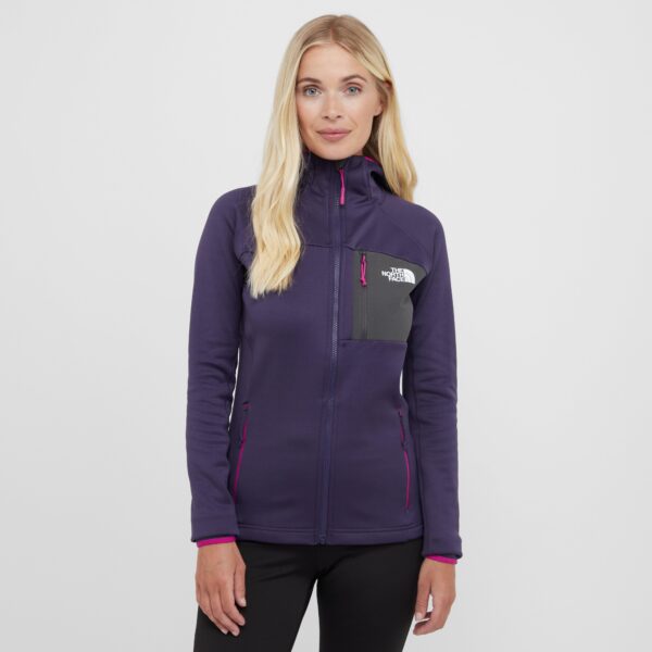 The North Face Women's Hathersage Full Zip Hooded Fleece, Purple