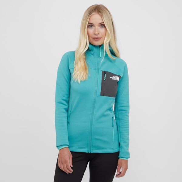The North Face Women's Hathersage Full Zip Hooded Fleece, Blue