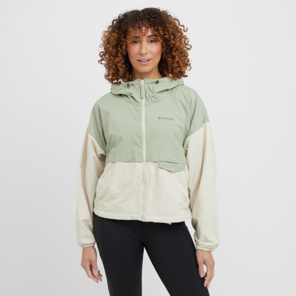 Columbia Women's Spire Valley Cropped Windbreaker Jacket, Green