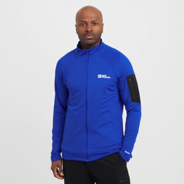 Jack Wolfskin Men's Prelight Full Zip Fleece Jacket, Blue