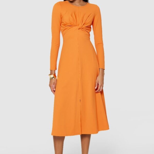 Closet London Orange  Twisted A-Line Dress