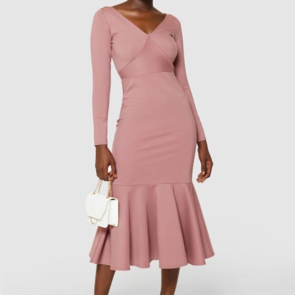 Closet London Dark Rose Pink Flare Dress