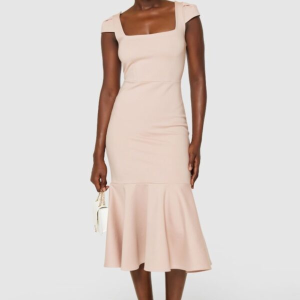Closet London Blush Fit & Flare Dress