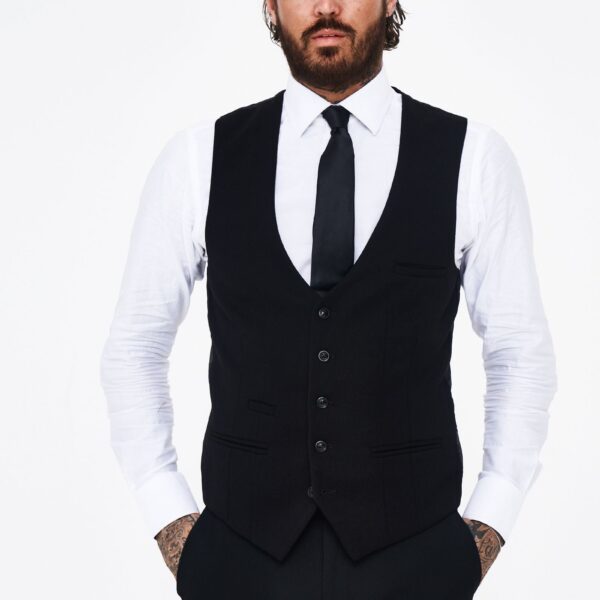 Kelvin - Black Single Breasted Waistcoat