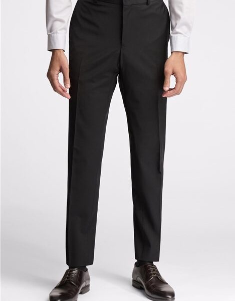 Ted Baker Slim Fit Black Panama Men's Suit Trousers