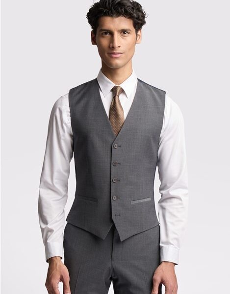 Ted Baker Slim Fit Charcoal Grey Panama Waistcoat