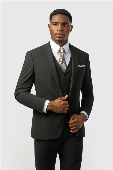 Limehaus Slim Fit Black Stretch Men's Suit Jacket