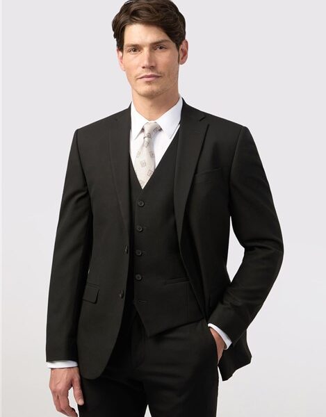 Limehaus Tailored Fit Black Stretch Men's Suit Jacket