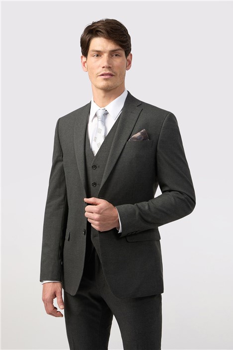 Limehaus Tailored Fit Charcoal Grey Stretch Men's Suit Jacket