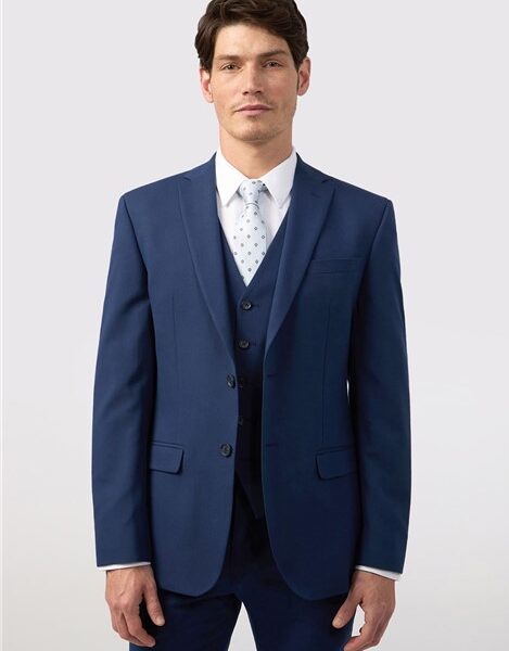 Limehaus Tailored Fit Blue Stretch Men's Suit Jacket