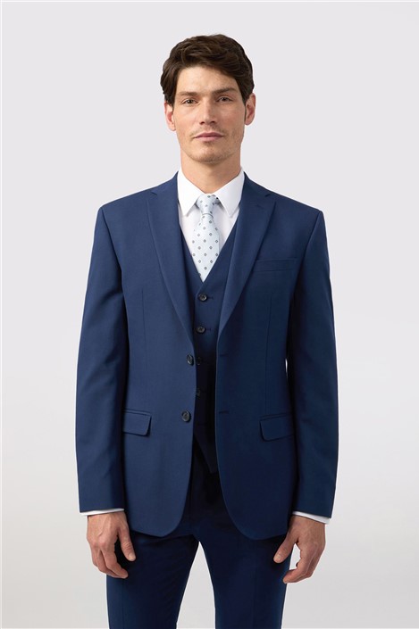 Limehaus Tailored Fit Blue Stretch Men's Suit Jacket
