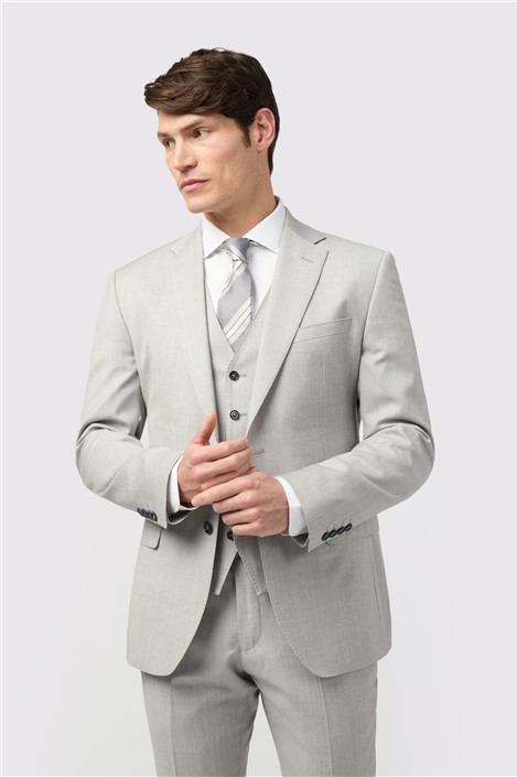 Alexandre Tailored Fit Italian Super 110's Grey Twill Men's Suit Jacket