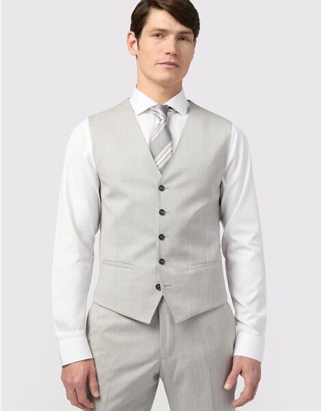 Alexandre Tailored Fit Italian Grey Twill Waistcoat