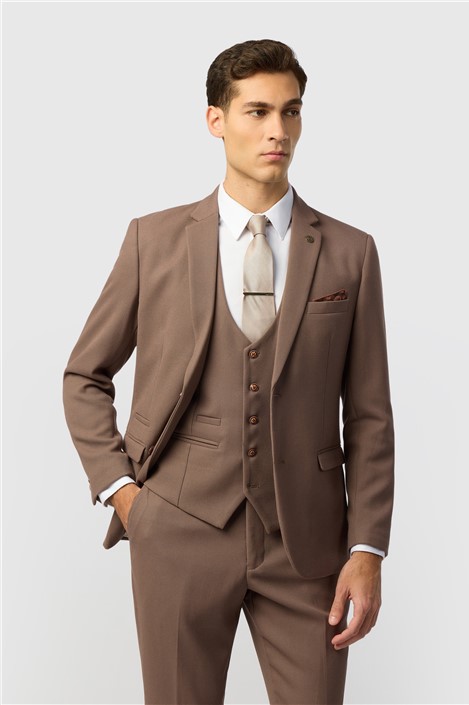 Marc Darcy Tailored Fit HM5 Tan Men's Suit Jacket