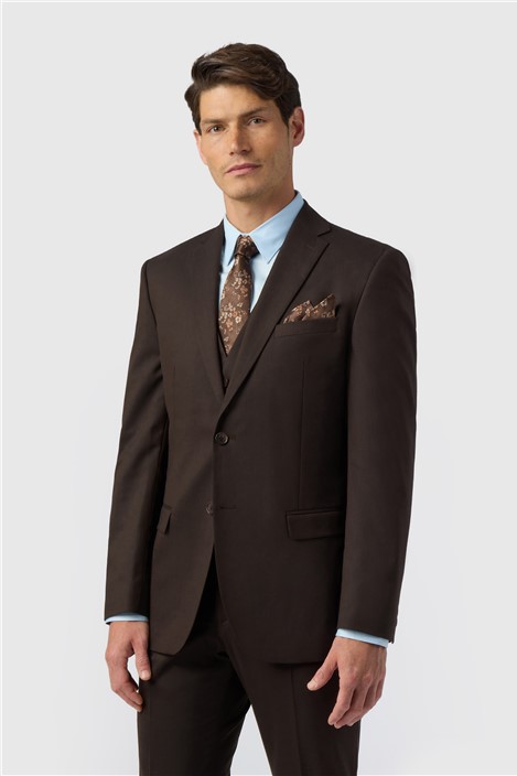 Limehaus HS Tailored Fit Chocolate Brown Men's Suit Jacket