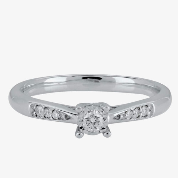 9ct White Gold 0.19ct Solitaire Diamond Ring S4490D-9W-019G N