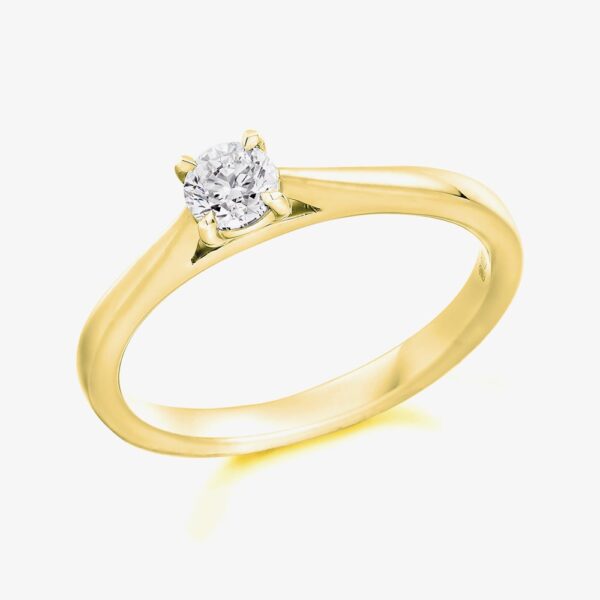 9ct Yellow Gold 0.20ct Brilliant Cut Diamond Solitaire Ring ENG23624MT L.5