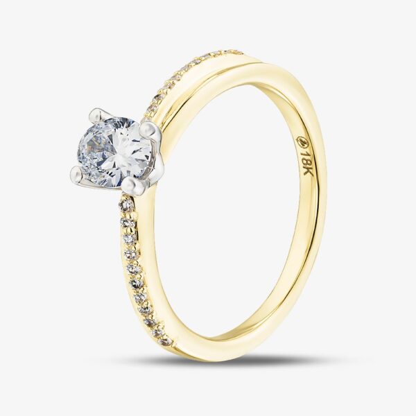 18ct Yellow Gold Certificated Oval Cut Diamond Crossover Ring 31470YW/55 P