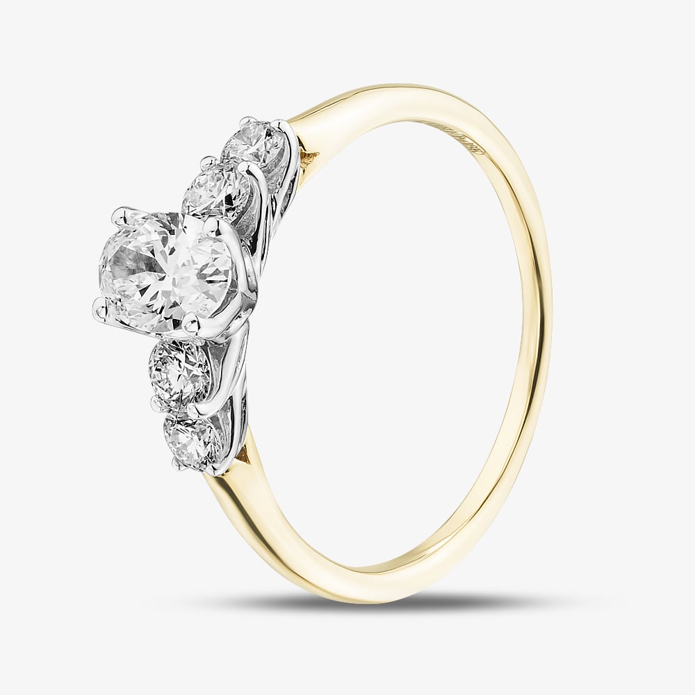 18ct Yellow Gold Certificated 2.51ct Diamond Five Stone Ring 31491YW/80-18 O