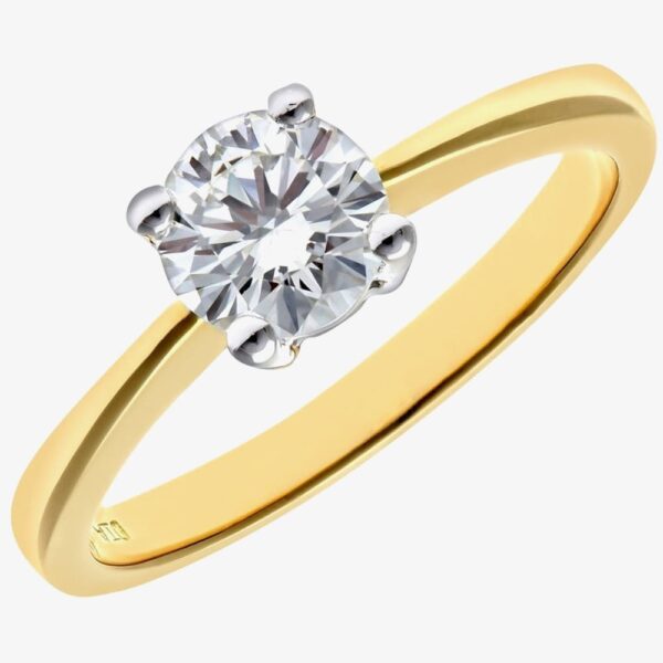 18ct Yellow Gold 0.75ct Round Brilliant Diamond Solitaire Ring PR04689 N