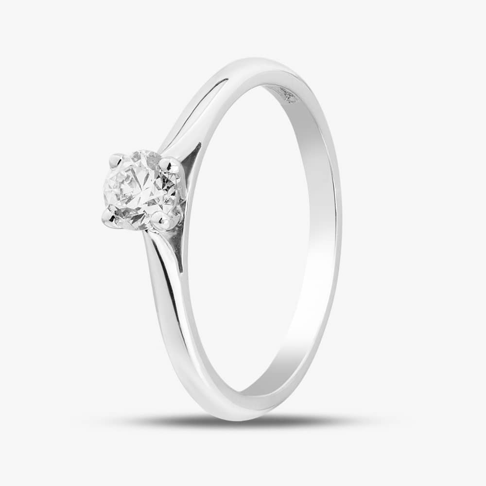 9ct White Gold 0.30ct Brilliant Cut Diamond Solitaire Ring 10-80-615/24-01-919 N