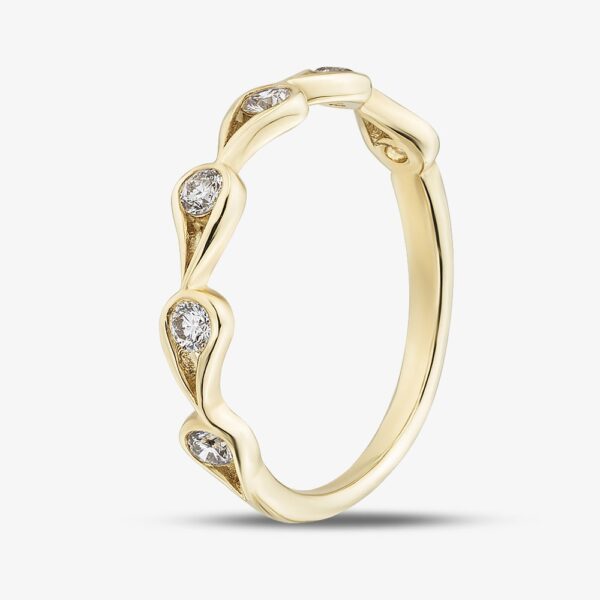 9ct Yellow Gold Diamond Open Teardrop Half Eternity Ring 50L55/24 Q