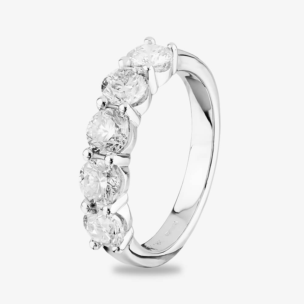 18ct White Gold 2.00ct Diamond Five Stone Ring THR5555-200 S by TH Baker