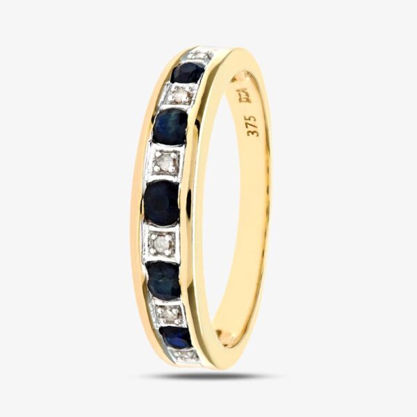 9ct Yellow Gold Blue Sapphire Half Eternity Ring PR03027Y SA M