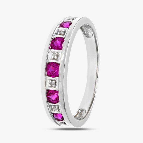 9 ct White Gold Ruby Half Eternity Ring PR10429W RU L
