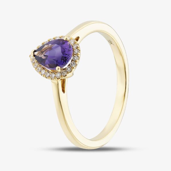 Tivon 18ct Yellow Gold Pear Cut Amethyst & Diamond Cluster Ring RY-1644-AM N
