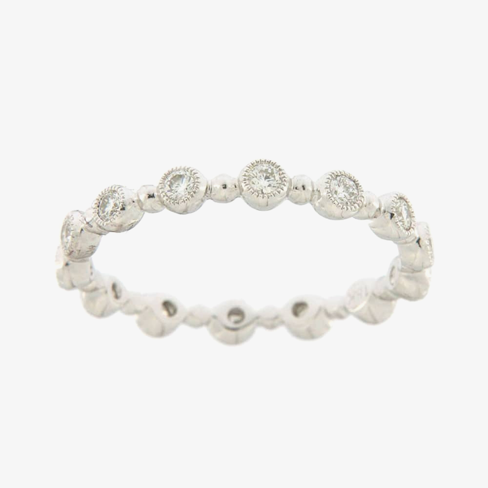 Ungar & Ungar 18ct White Gold & Diamond 0.40ct Beaded Full Eternity Ring 8WR10008DD