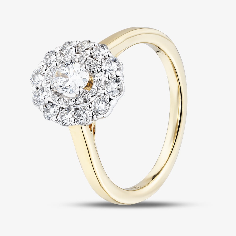 18ct Yellow Gold 0.77ct Diamond Oval Cluster Ring 31424YW/77-18 Q