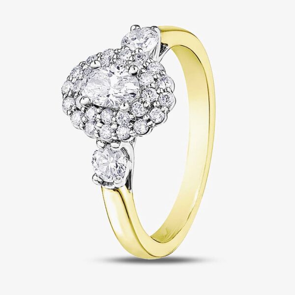 18ct Yellow Gold 0.80ct Multi-Cut Diamond Oval Cluster Ring 31169YW/80-18 N