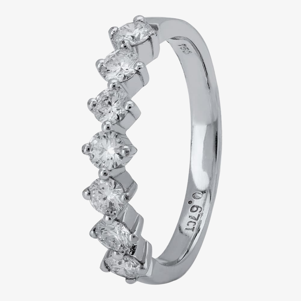 18ct White Gold Seven Stone Half Eternity Ring 18DR269/W/L