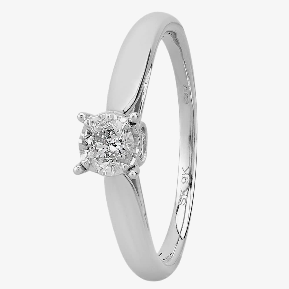 9ct White Gold 0.50ct Diamond Bridge Accent Ring THR15625-50 L