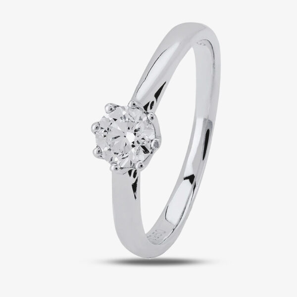 18ct White Gold Eight Claw Cathedral-Set Diamond Solitaire Ring (min 0.50ct) CR11065/18KW/.50CT N