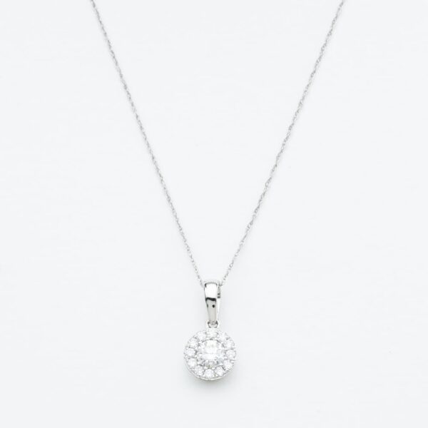 9ct White Gold Diamond Cluster Pendant Necklace NTP409D-9WG