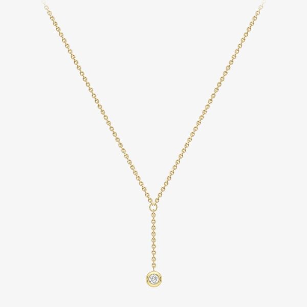 18ct Yellow Gold Brilliant Cut Round Diamond Dropper Necklace 12125147268