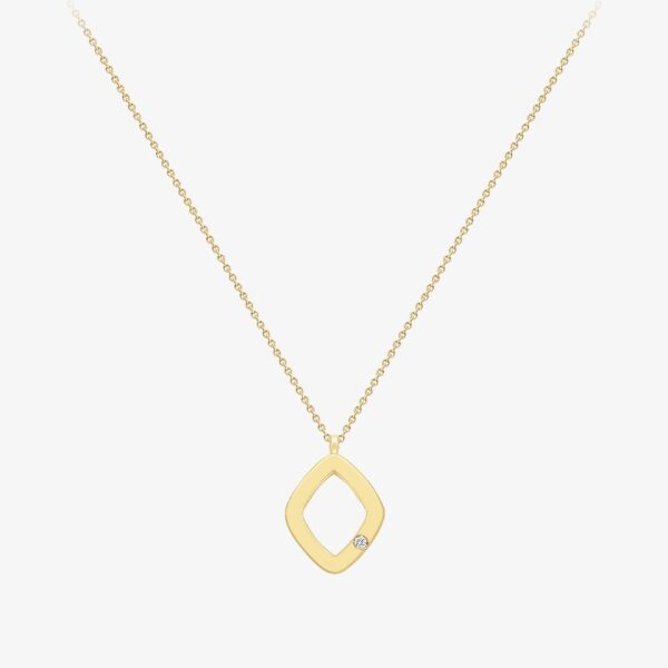 9ct Yellow Gold Diamond Open Diamond Necklace 12125147273