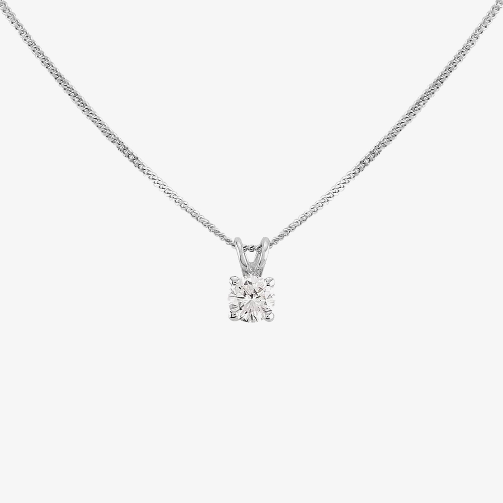 18ct White Gold 0.40ct Square Shaped Diamond Pendant NTP94D-18WG