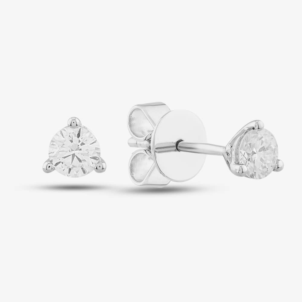 14ct White Gold 0.20ct Brilliant Cut Diamond Stud Earrings EC39106GW14DD X 2