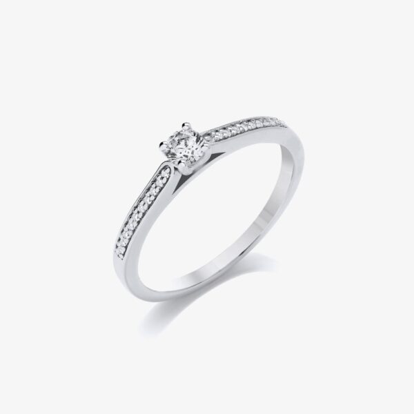 Platinum 0.20ct Diamond Set Shoulders Ring CRG01-020-PT M