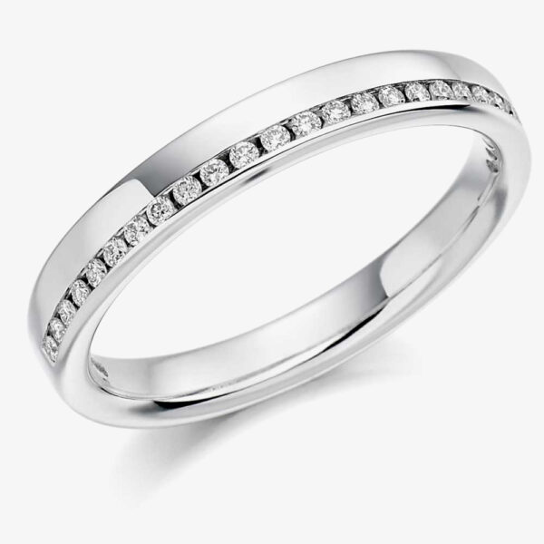 18ct White Gold Channel-set 0.12ct Diamond Half Eternity Ring HET1152 18W