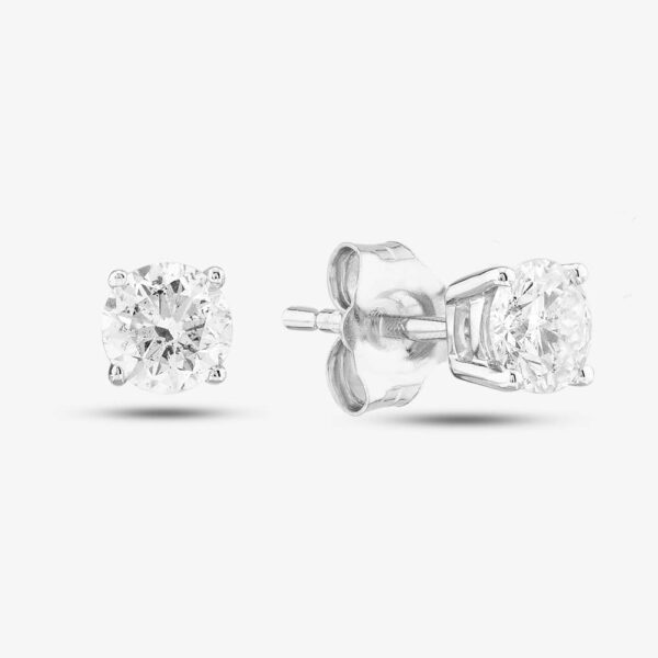 18ct White Gold 0.33ct Brilliant Cut Diamond Solitaire Stud Earrings THE2534-33 18KTWG (G/H-I1)(WG)