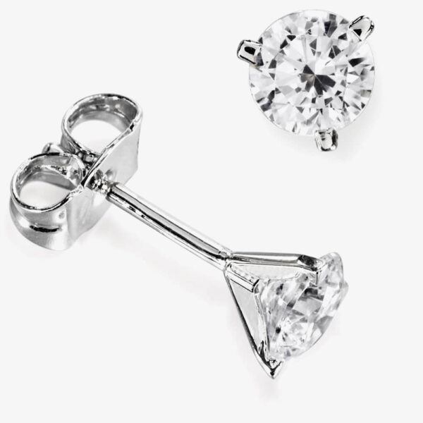 18ct White Gold 0.52ct Brilliant Round 3 Claw Diamond Earrings F102E(4.0)PR