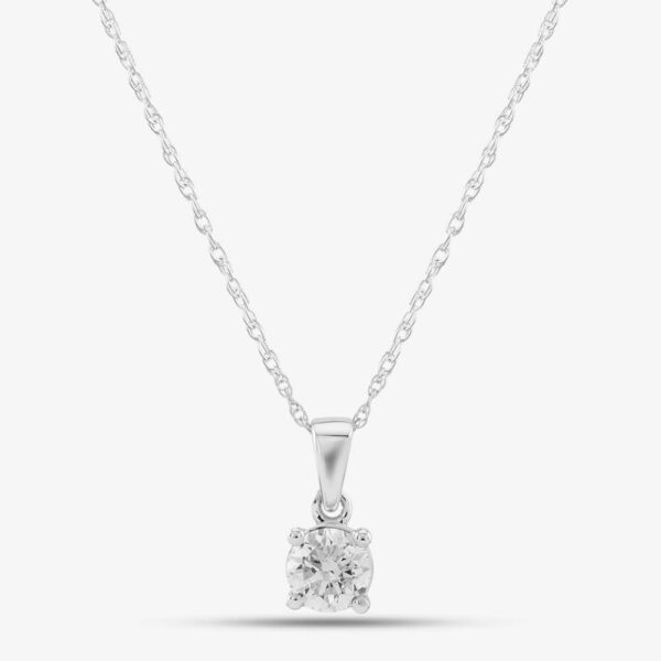 18ct White Gold 0.33ct Brilliant Cut Diamond Solitaire Necklace THP3119-33 18KWG (WG)(GH-I1)