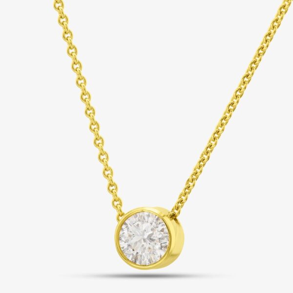 18ct Yellow Gold 0.14ct Rubover Diamond Necklace CB180-18